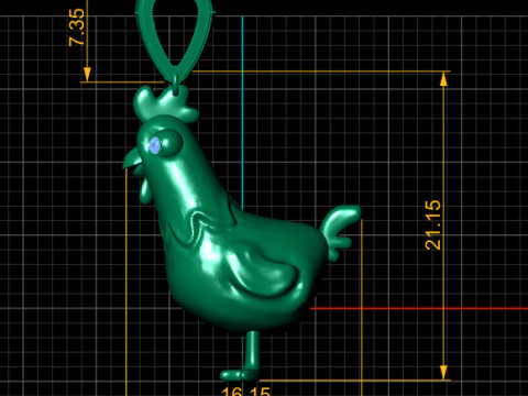 ROOSTER PENDANT 3D PRINTABLE MODEL 3D Model