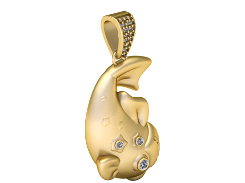 UNIQUE FISH PENDANT 3D PRINTABLE MODEL Modelo 3D