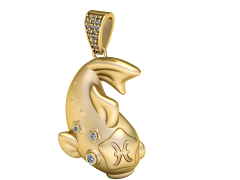UNIQUE FISH PENDANT 3D PRINTABLE MODEL Modelo 3D