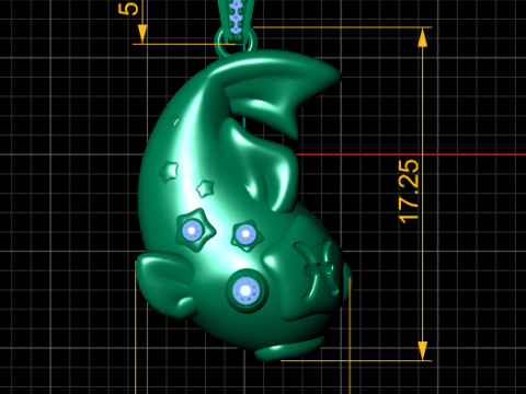 UNIQUE FISH PENDANT 3D PRINTABLE MODEL Modelo 3D