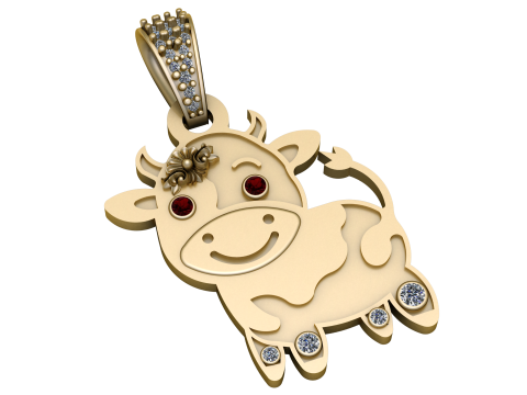 COW ANIMAL PENDANT 3D PRINTABLE MODEL Modelo 3D
