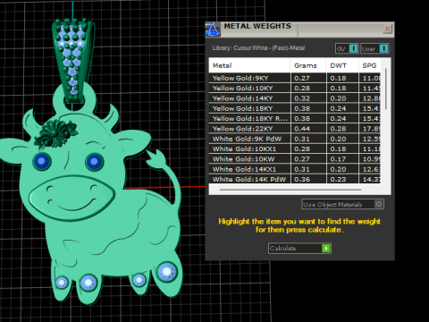 COW ANIMAL PENDANT 3D PRINTABLE MODEL Modelo 3D