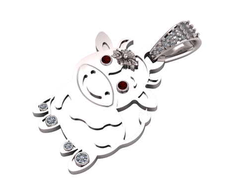 COW ANIMAL PENDANT 3D PRINTABLE MODEL Modelo 3D