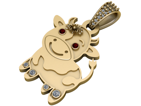 COW ANIMAL PENDANT 3D PRINTABLE MODEL Modelo 3D
