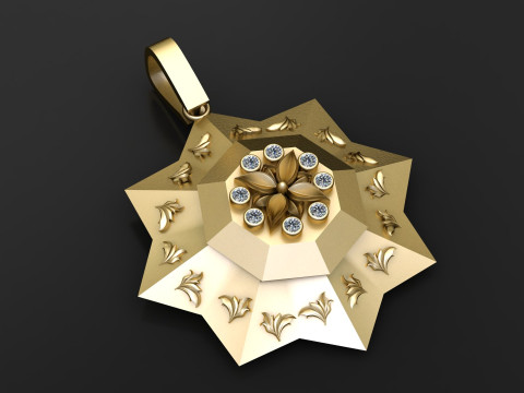 GOLDEN PENDANT 3D PRINTABLE MODEL 3D 模型