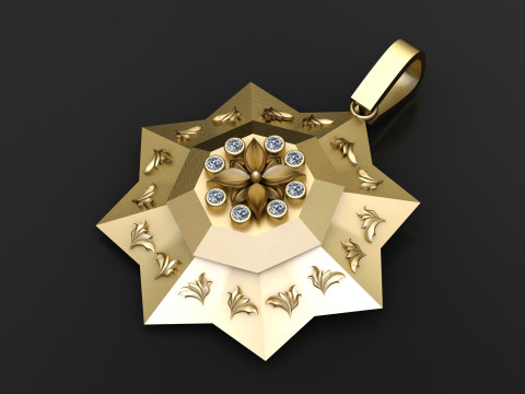 GOLDEN PENDANT 3D PRINTABLE MODEL 3D Model