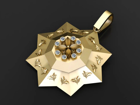 GOLDEN PENDANT 3D PRINTABLE MODEL 3D Model
