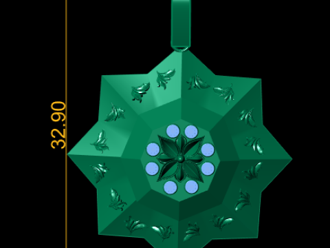 GOLDEN PENDANT 3D PRINTABLE MODEL 3D Model