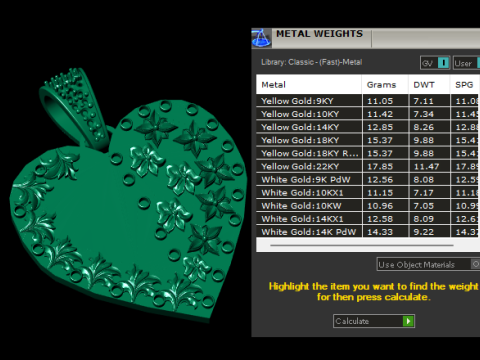 FLOWER DESIGN HEART SHAPE PENDANT 3D PRINTABLE MODEL 3D Model