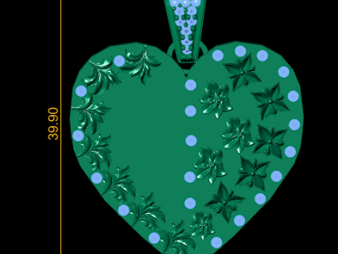 FLOWER DESIGN HEART SHAPE PENDANT 3D PRINTABLE MODEL 3D Model