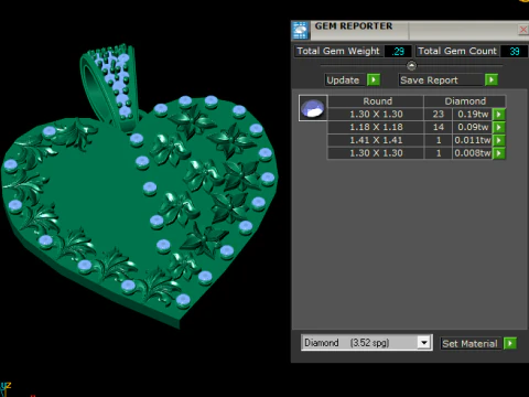 FLOWER DESIGN HEART SHAPE PENDANT 3D PRINTABLE MODEL 3D Model
