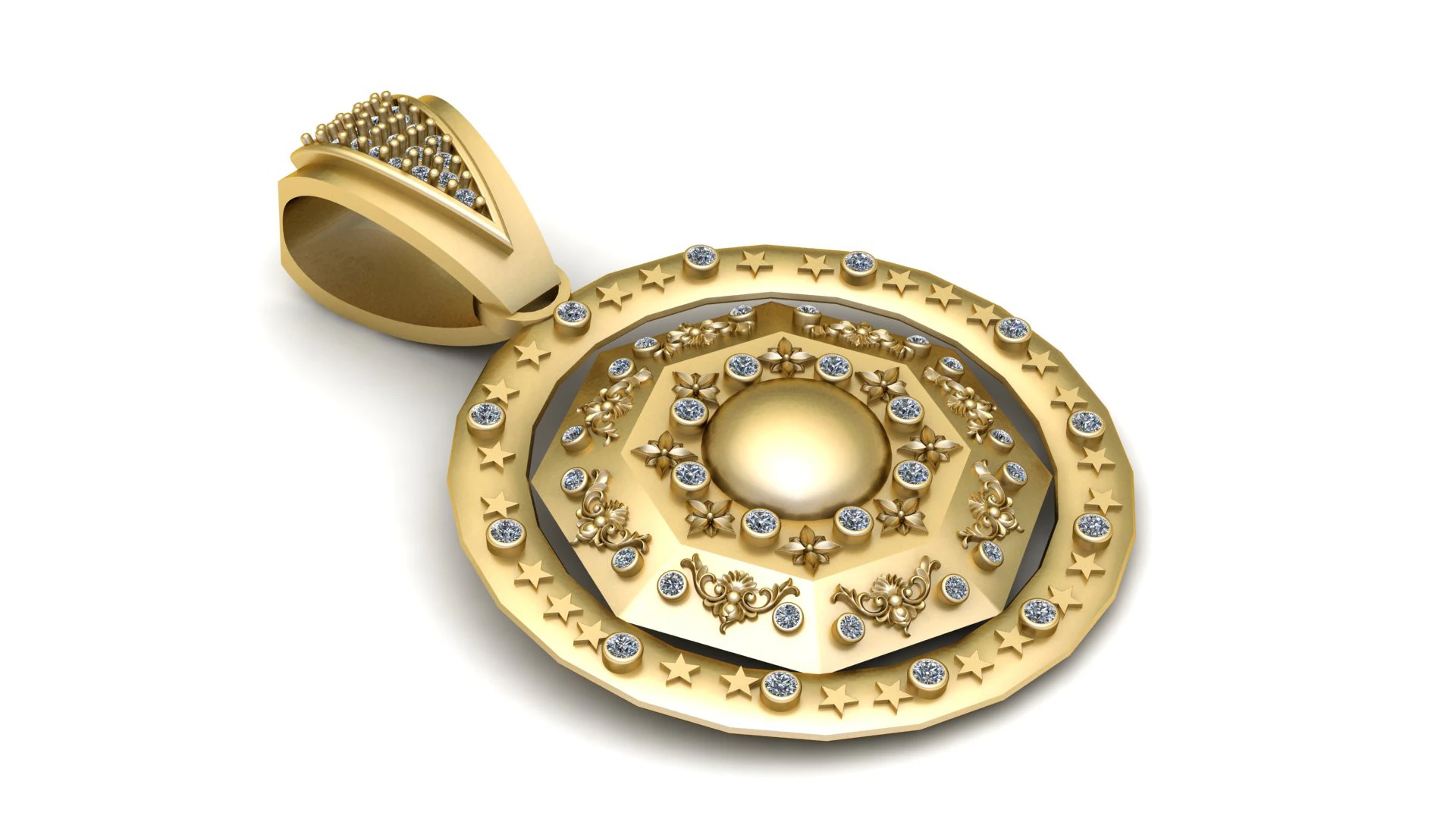 AMERICAN FANCY PENDANT 3D PRINTABLE MODEL 3D Model .c4d .max .obj .3ds .fbx .stl .blend 