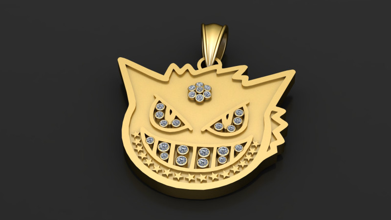 DEVIL FACE PENDANT 3D PRINTABLE MODEL Model 3D .c4d .max .obj .3ds .fbx .stl .blend