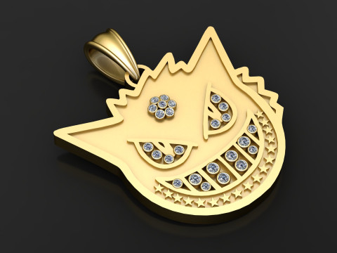 DEVIL FACE PENDANT 3D PRINTABLE MODEL Model 3D