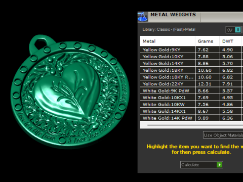 HEART DESIGN COIN PENDANT 3D PRINTABLE MODEL Modello 3D