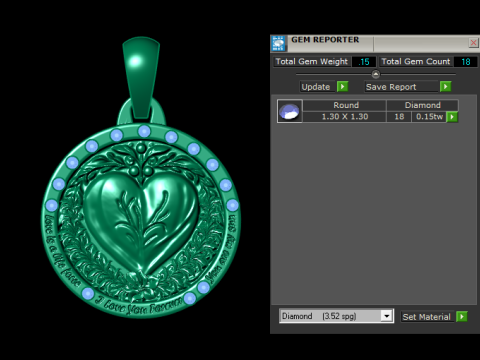 HEART DESIGN COIN PENDANT 3D PRINTABLE MODEL Modello 3D