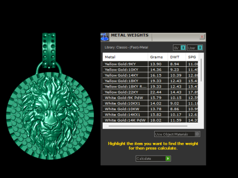 LION FACE COIN PENDANT 3D PRINTABLE MODEL 3Dモデル