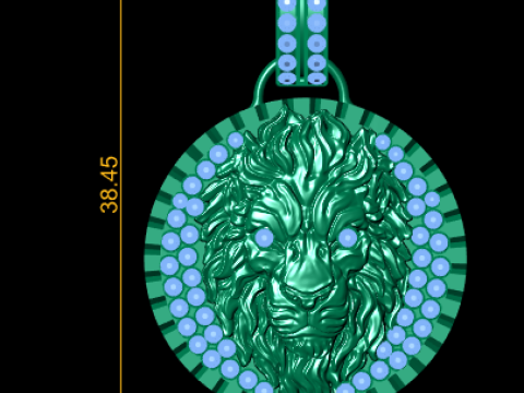LION FACE COIN PENDANT 3D PRINTABLE MODEL 3Dモデル