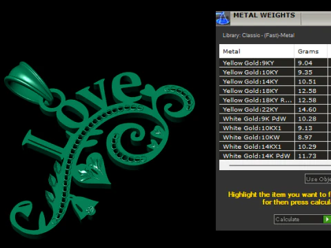 I LOVE WORD PENDANT 3D PRINTABLE MODEL 3D Model