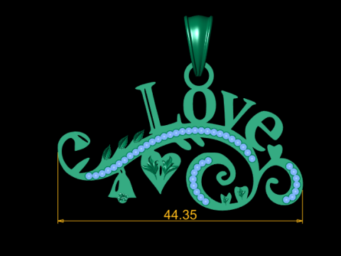 I LOVE WORD PENDANT 3D PRINTABLE MODEL 3D Model