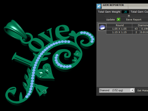 I LOVE WORD PENDANT 3D PRINTABLE MODEL 3D Model
