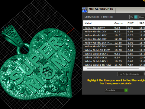SUPER MOM HEART PENDANT 3D PRINTABLE MODEL 3D 模型