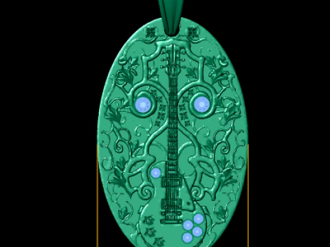 GUITAR DESIGN PENDANT 3D PRINTABLE MODEL 3D Model