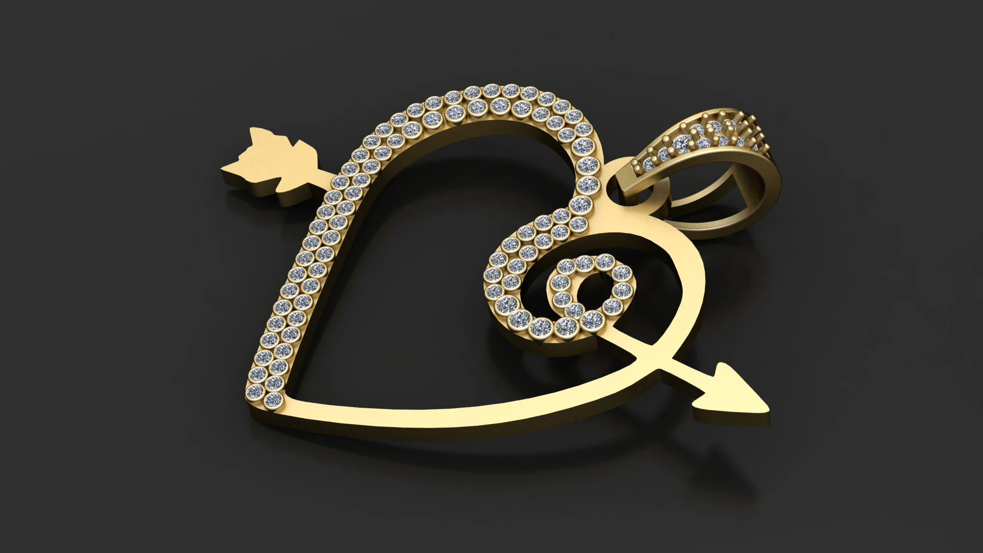 HEART ARROW PENDANT 3D PRINTABLE MODEL 3D Model .c4d .max .obj .3ds .fbx .stl .blend