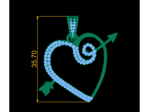 HEART ARROW PENDANT 3D PRINTABLE MODEL Modelo 3D