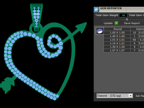 HEART ARROW PENDANT 3D PRINTABLE MODEL Modelo 3D