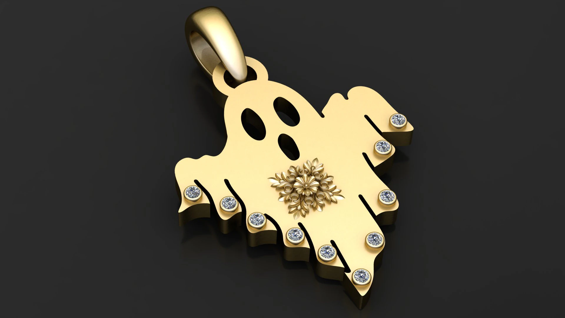 GHOST PENDANT 3D PRINTABLE MODEL 3D Model .c4d .max .obj .3ds .fbx .stl .blend 