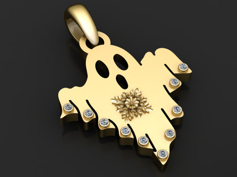 GHOST PENDANT 3D PRINTABLE MODEL Modèle 3D