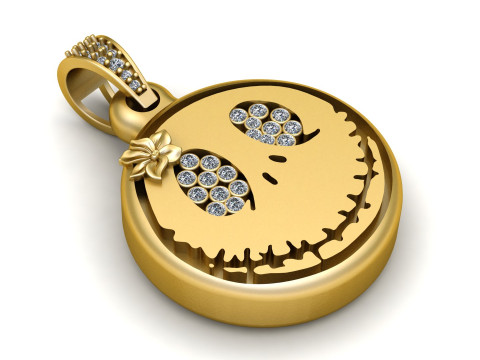CREEPY FACE PENDANT 3D PRINTABLE MODEL 3D Модель