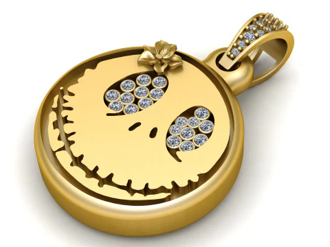 CREEPY FACE PENDANT 3D PRINTABLE MODEL 3D Model