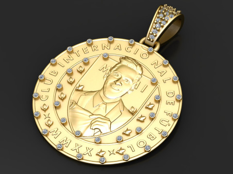 GENTLEMEN COIN PENDANT 3D PRINTABLE MODEL Model 3D