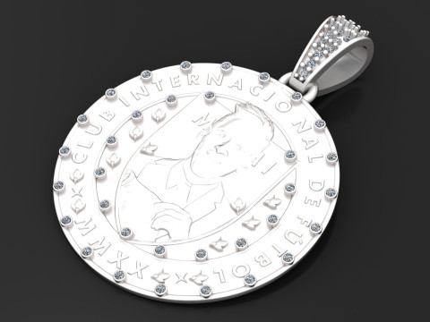 GENTLEMEN COIN PENDANT 3D PRINTABLE MODEL Model 3D