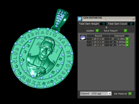 GENTLEMEN COIN PENDANT 3D PRINTABLE MODEL Model 3D