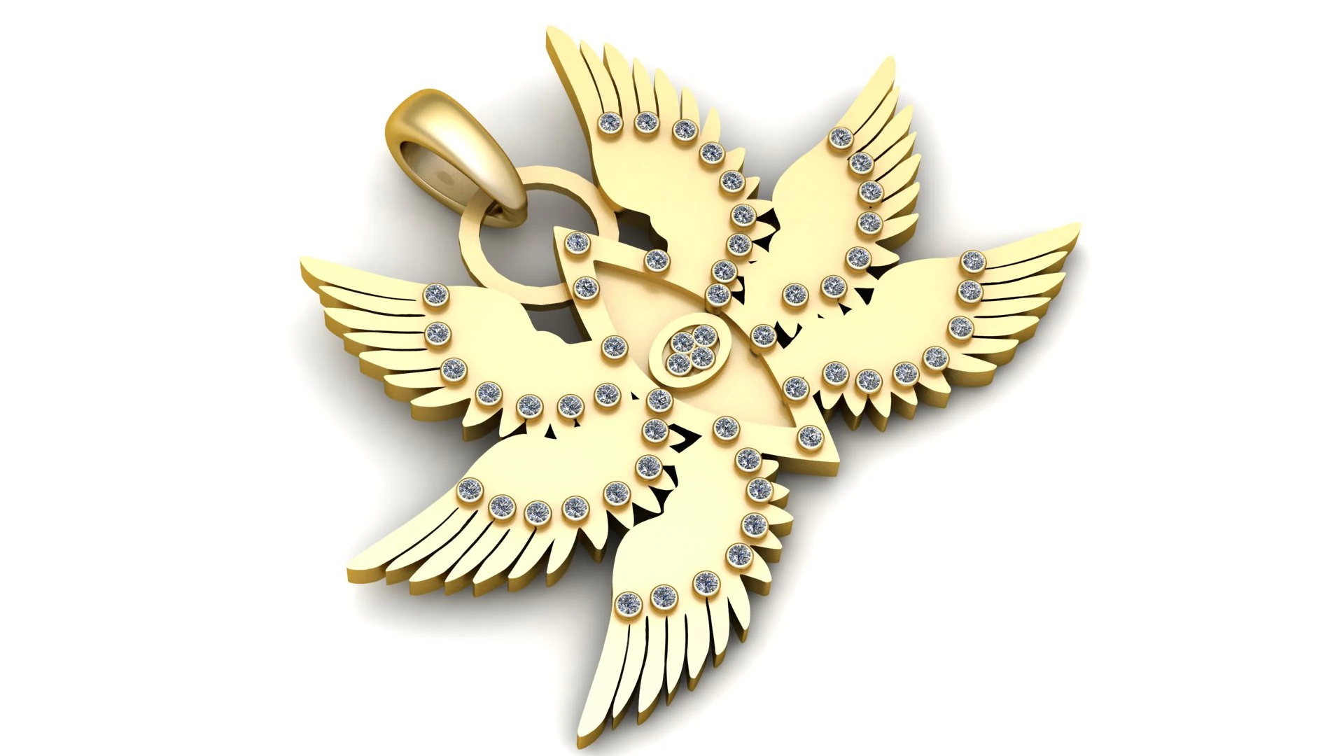 BIRD STYLE PENDANT 3D PRINTABLE MODEL 3D Model .c4d .max .obj .3ds .fbx .stl .blend