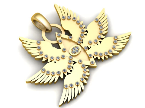 PENDENTE STILE UCCELLO MODELLO STAMPABILE 3D Modello 3D