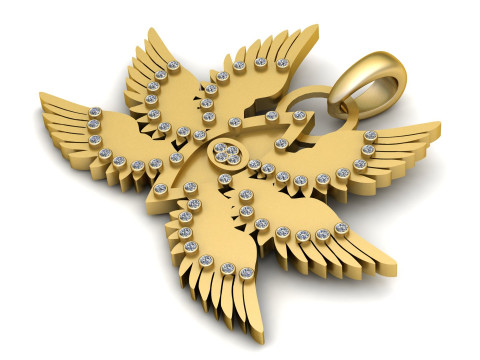 BIRD STYLE PENDANT 3D PRINTABLE MODEL 3D Model