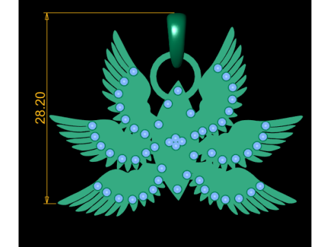BIRD STYLE PENDANT 3D PRINTABLE MODEL 3D Model