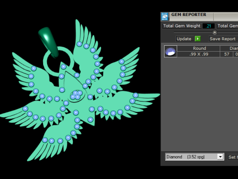 BIRD STYLE PENDANT 3D PRINTABLE MODEL 3D Model