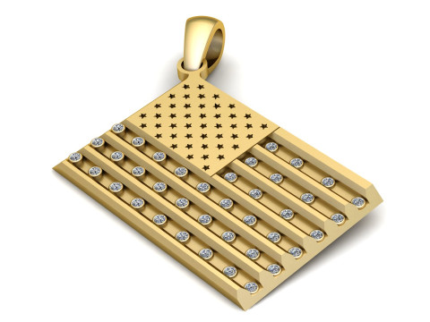 AMERICAN FLAG STYLE PENDANT 3D PRINTABLE MODEL 3D Model