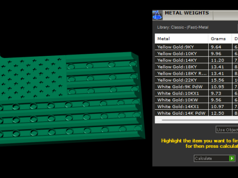 AMERICAN FLAG STYLE PENDANT 3D PRINTABLE MODEL 3D मॉडल