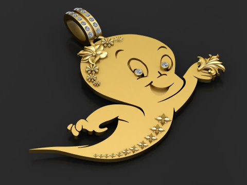 КУЛОН CASPER CARTOON 3D МОДЕЛЬ ДЛЯ ПЕЧАТИ 3D Модель