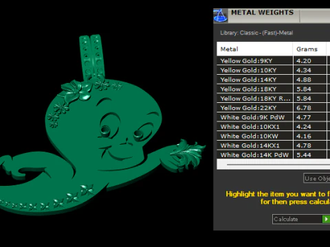 CASPER CARTOON PENDANT 3D PRINTABLE MODEL 3D Model