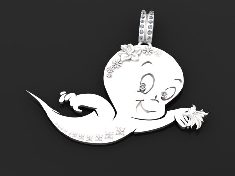 CASPER CARTOON PENDANT 3D PRINTABLE MODEL 3Dモデル