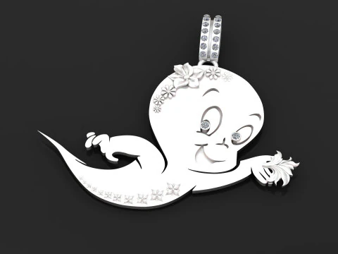CASPER CARTOON PENDANT 3D PRINTABLE MODEL 3D Model