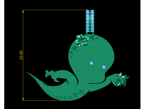 CASPER CARTOON PENDANT 3D PRINTABLE MODEL 3Dモデル