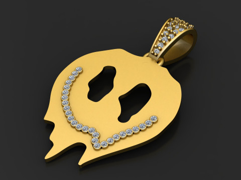 HIP HOP GHOST PENDANT 3D PRINTABLE MODEL 3D 模型